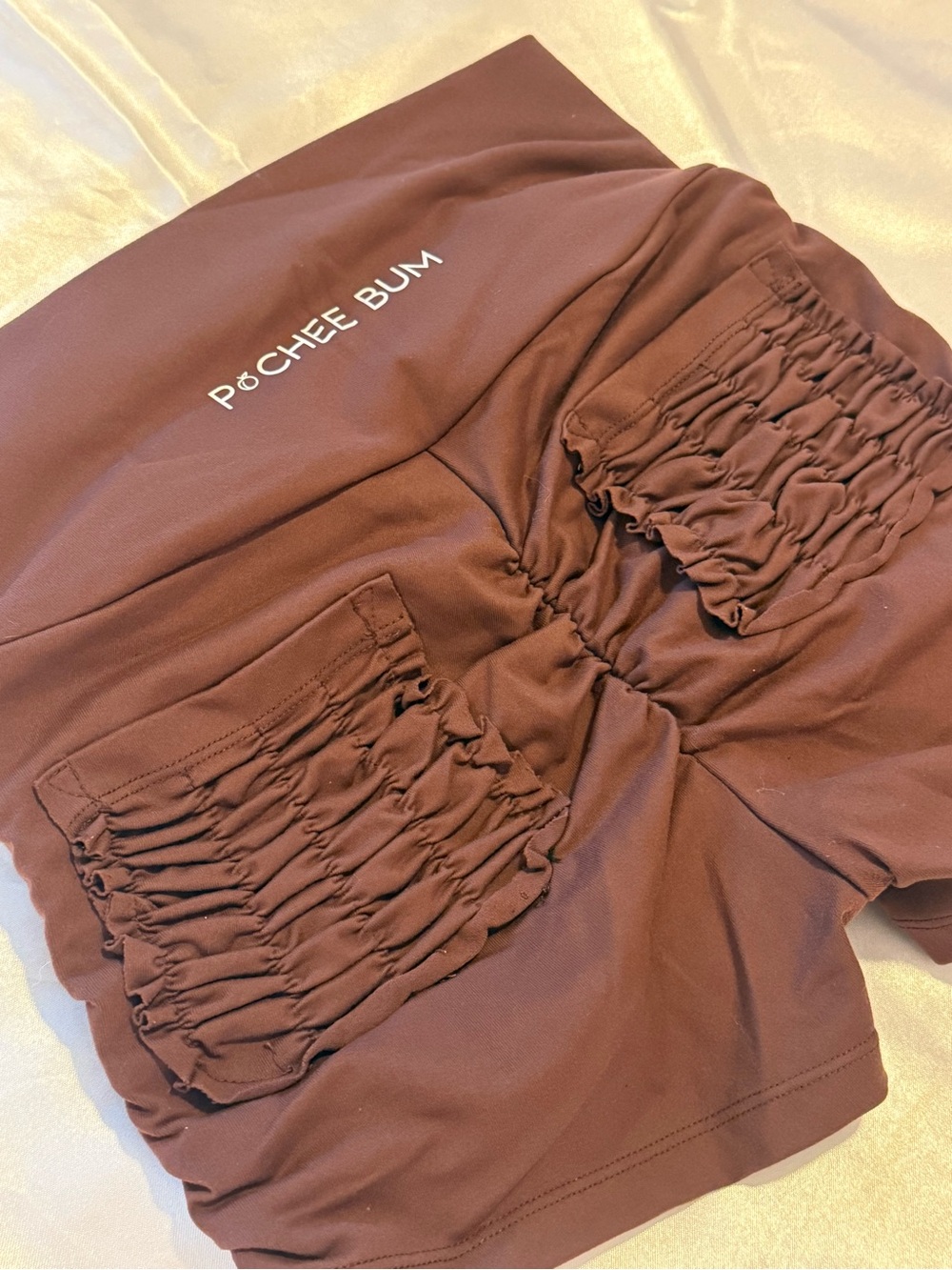 Women's Brown Scrunched Bike Shorts 🤎